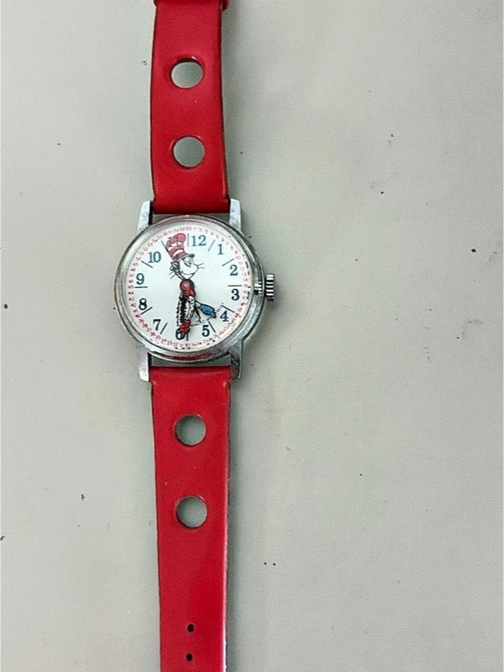 Dr. Seuss Cat in the Hat Vintage Watch Red & Silver